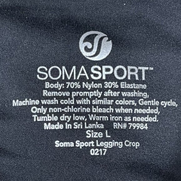 Soma Sport Size L bright multi-color cropped leggings pocket athletic wear - Picture 6 of 7
